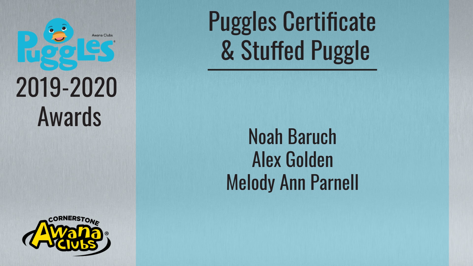 Cornerstone Baptist Church Awana Awards 2019 2020